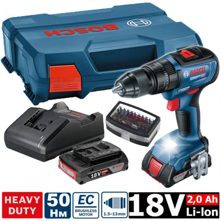 دریل شارژی بوش مدل GSB 18V-50 brushless Extra